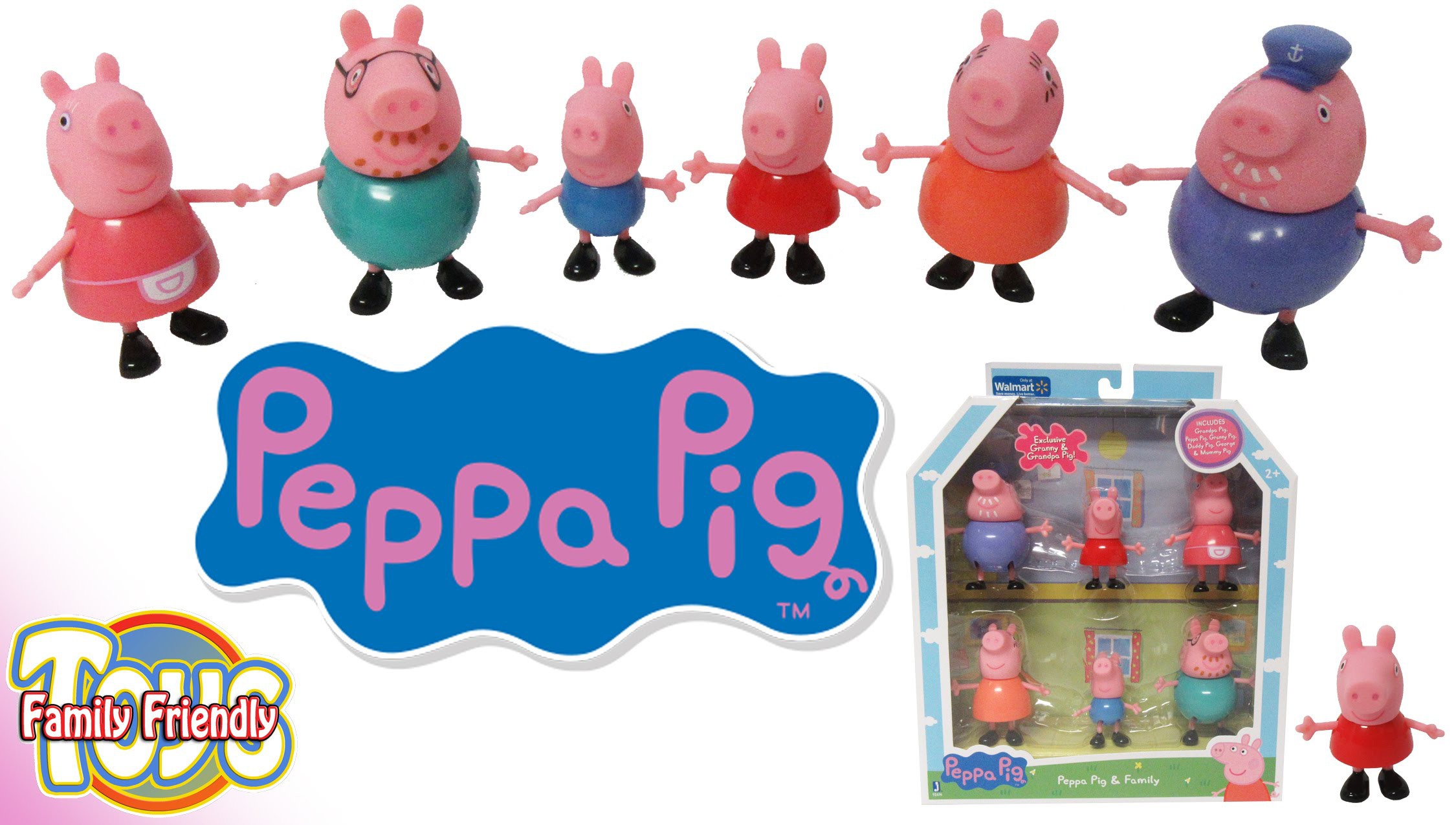 Peppa Pig and Family with Exclusive Grandpa and Granny Pig from Walmart