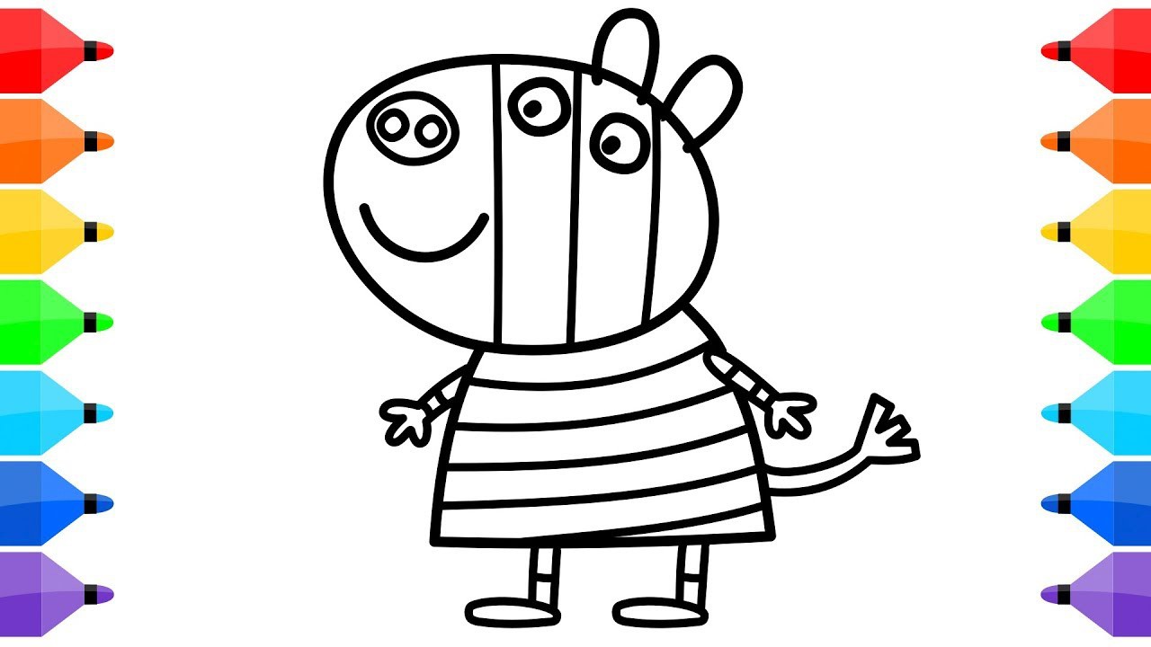 How to Draw Zoe Zebra Peppa Pig Friend
