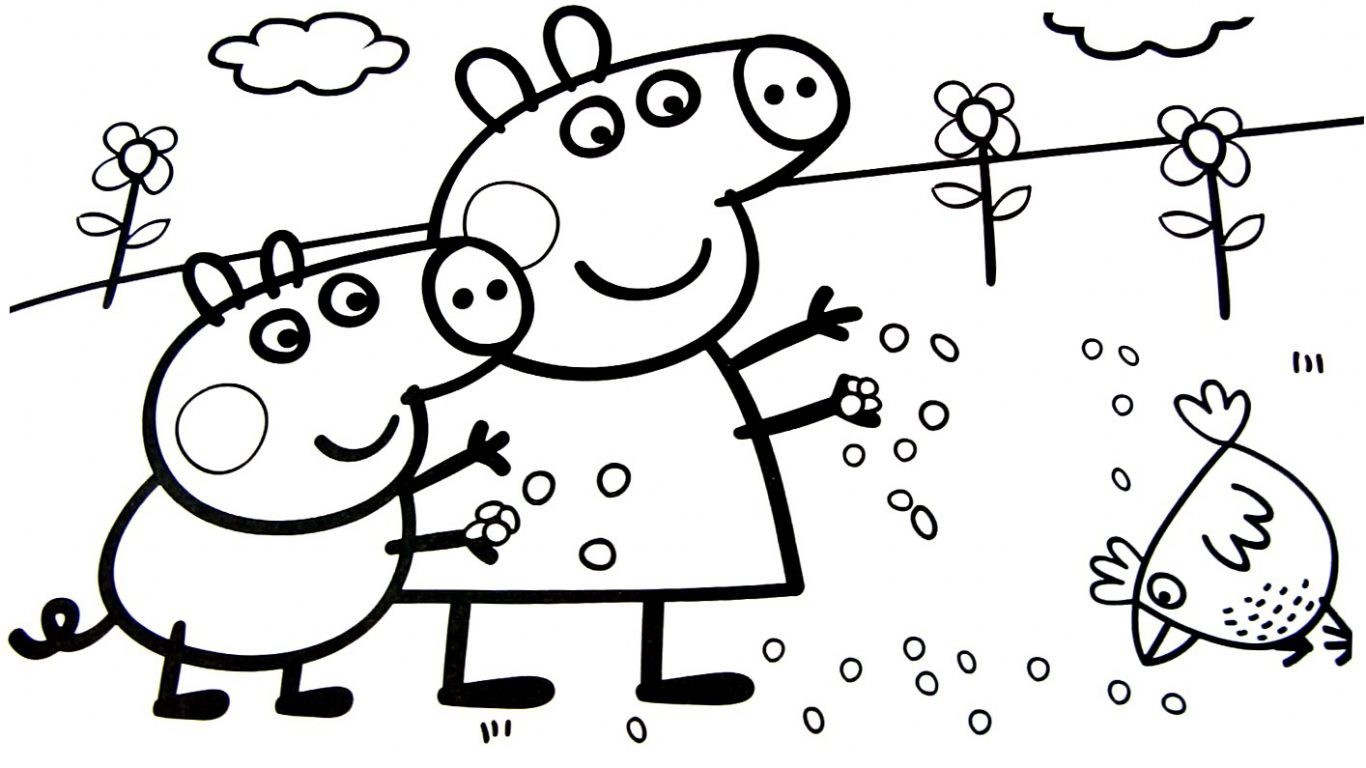 Peppa Pig Fall Coloring Pages | BubaKids.com