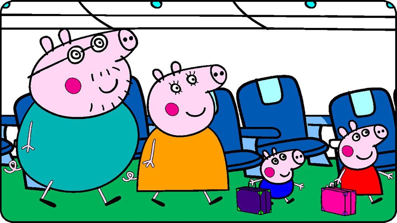 Peppa Pig Coloring Pages for Kids Peppa Pig Coloring Games Flying on Holiday Coloring Book