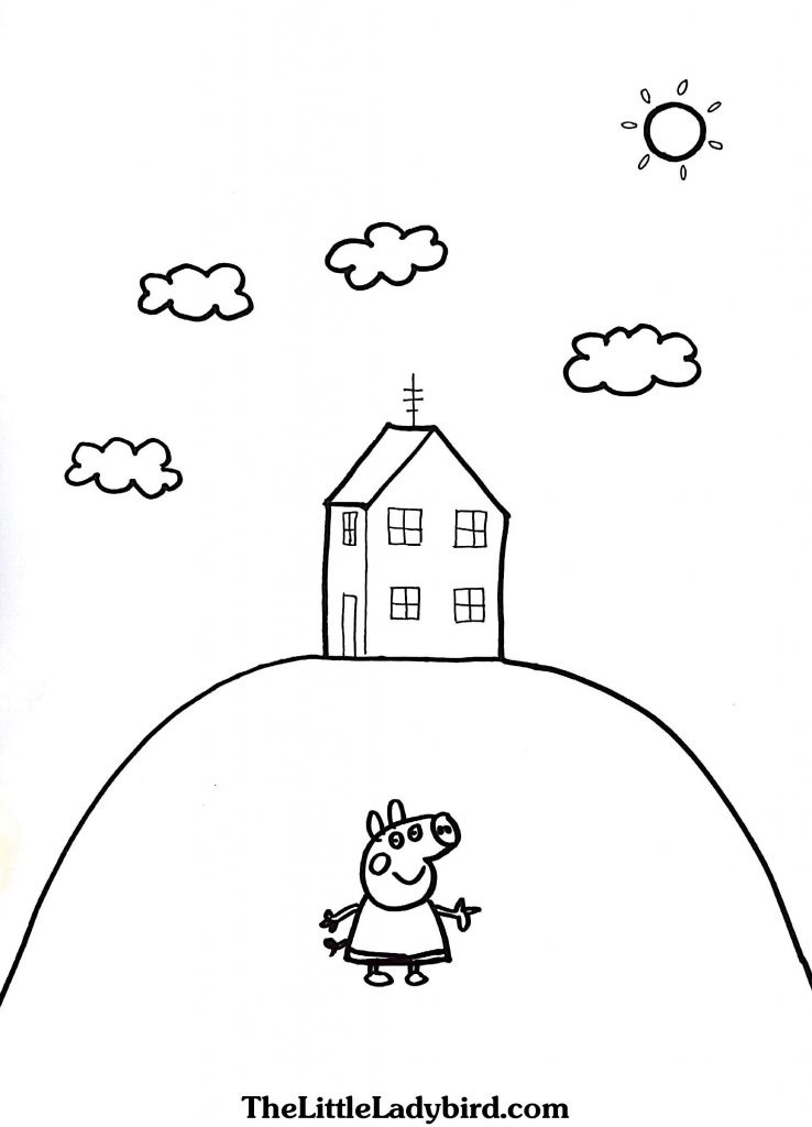 Peppa Pig House Coloring Pages | BubaKids.com