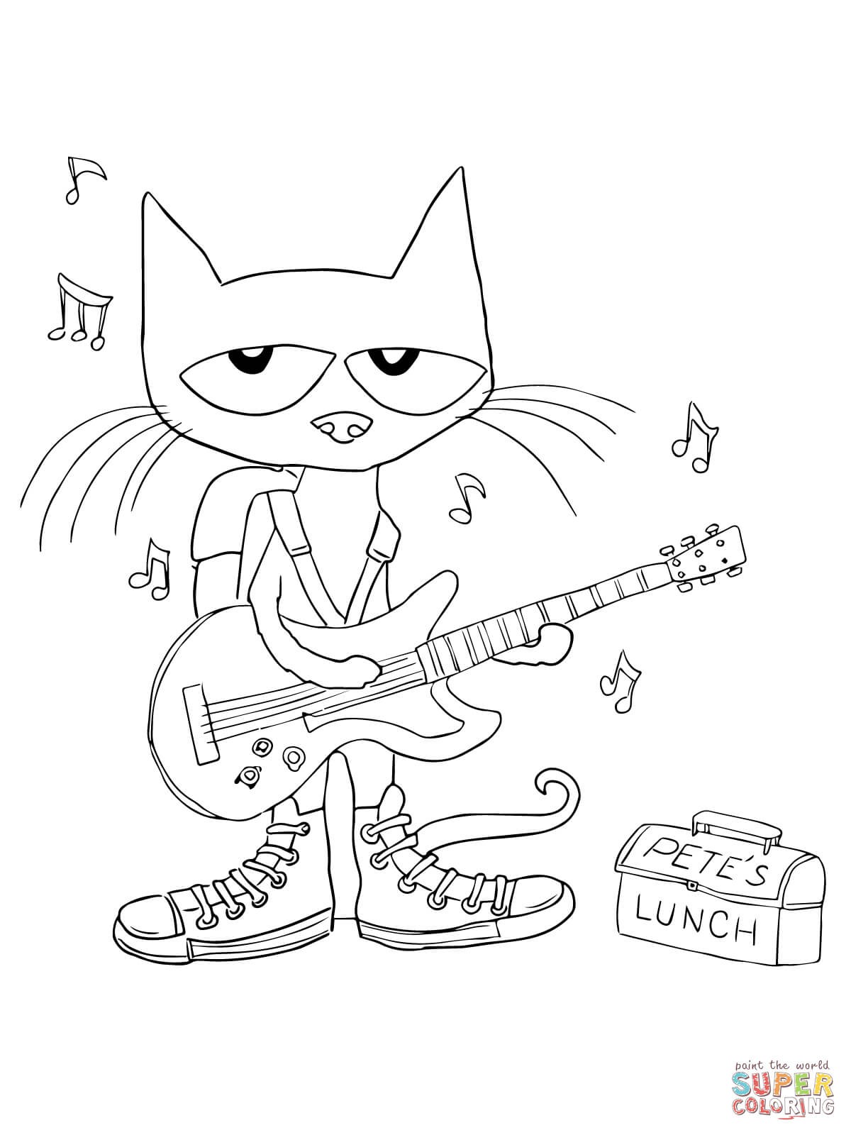 the Pete the Cat Rocking in my School Shoes coloring pages