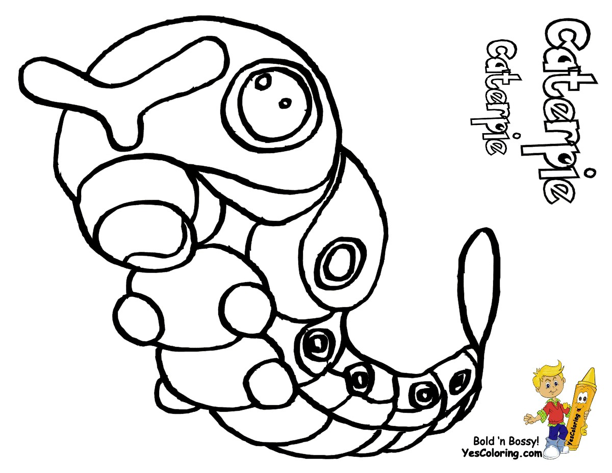 Lovely caterpie pokemon coloring pages 1