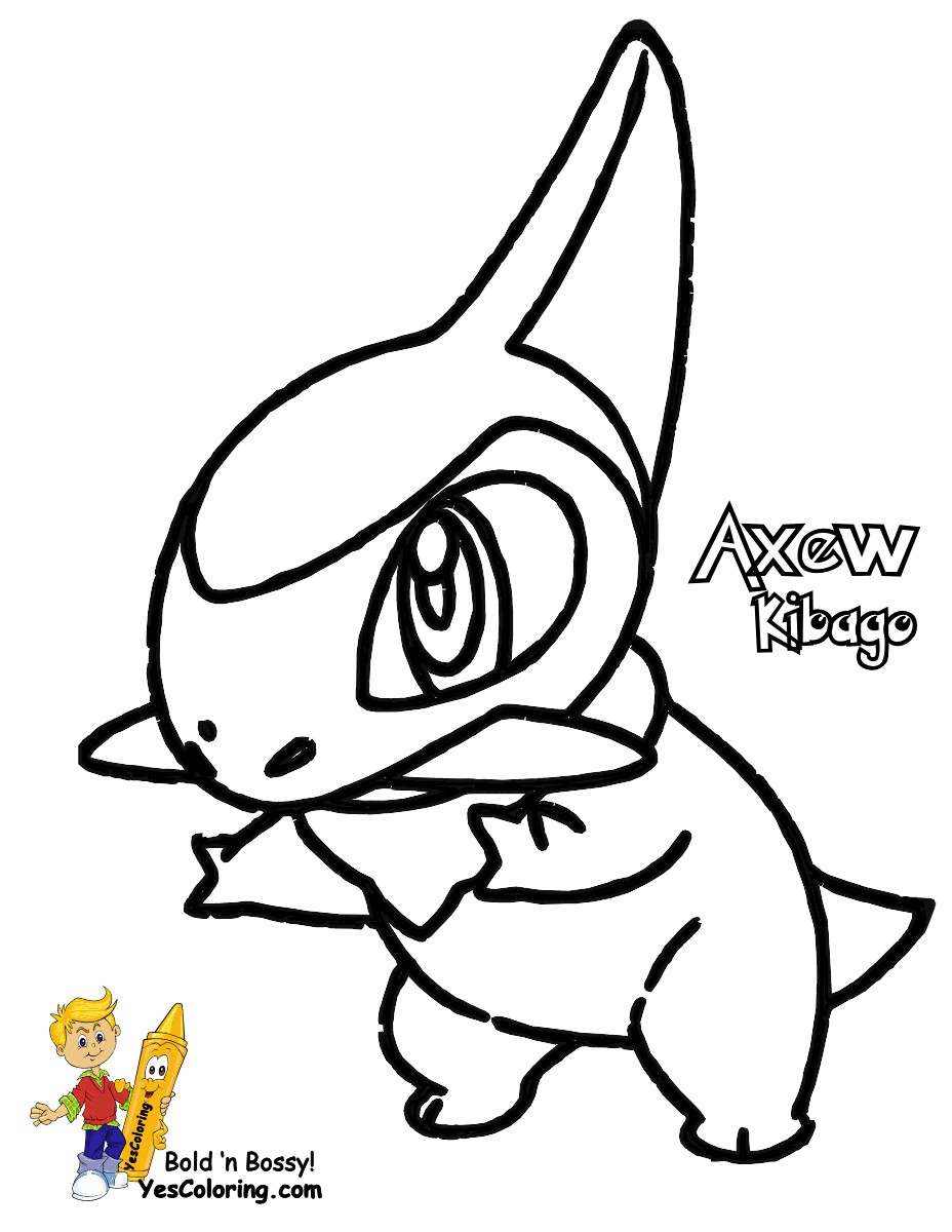 Axew Pokemon Black And White Coloring Page at YesColoring
