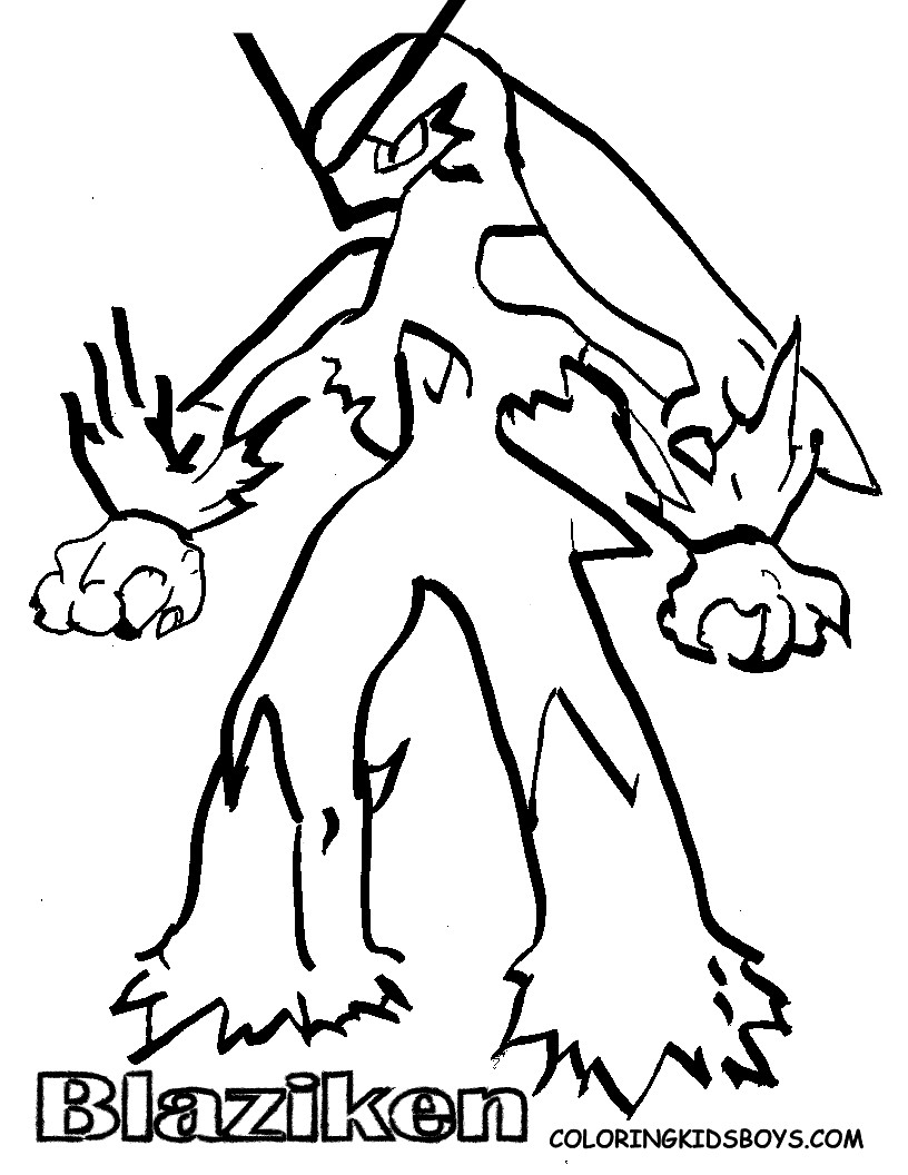 st Blaziken Coloring Page Halloween Pages Pokemon Cartoon