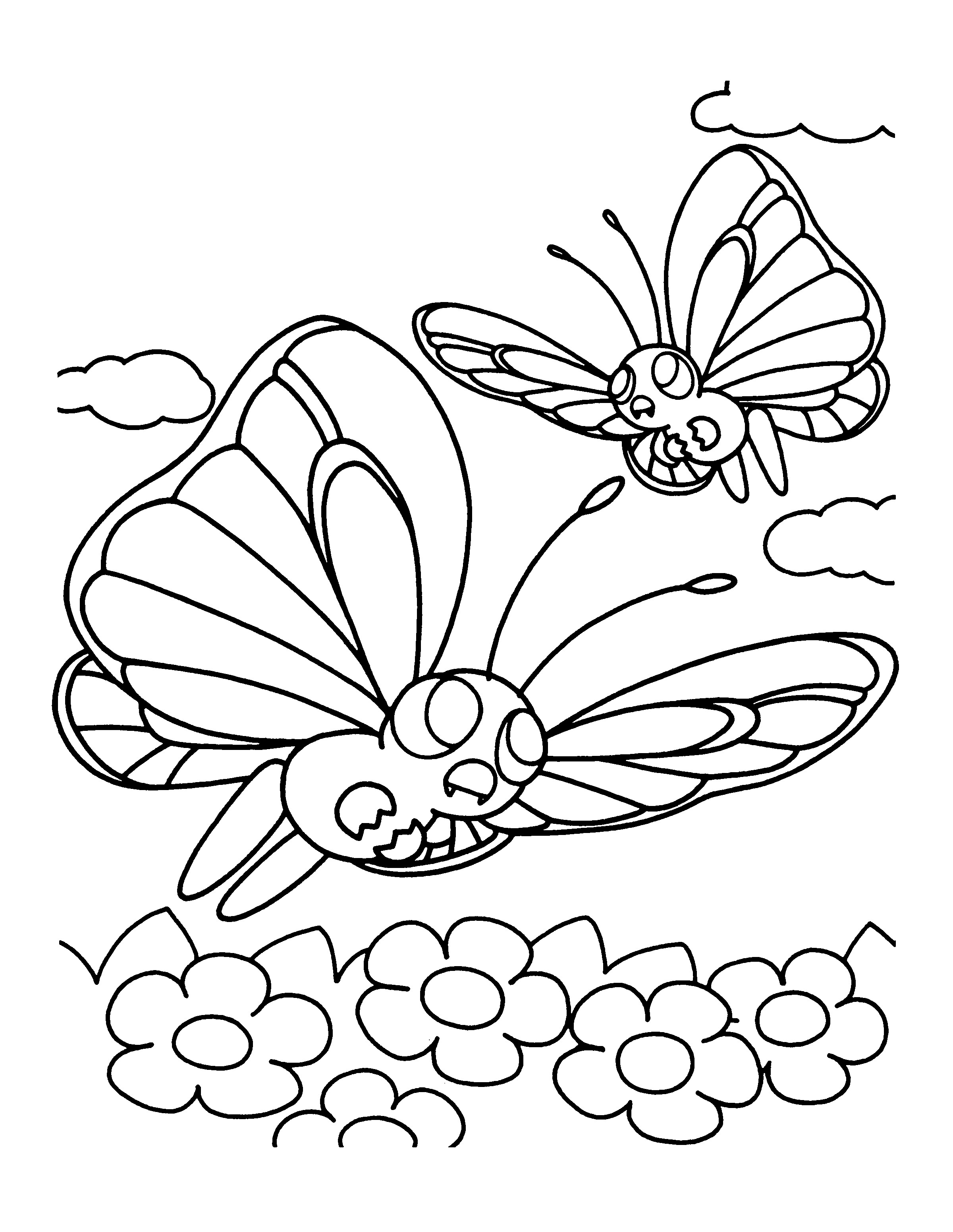 Butterfree Coloring Page Within Pokemon Coloring Pages Butterfree Coloring