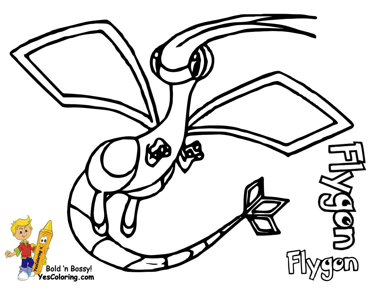 Lovely pokemon coloring pages flygon 5