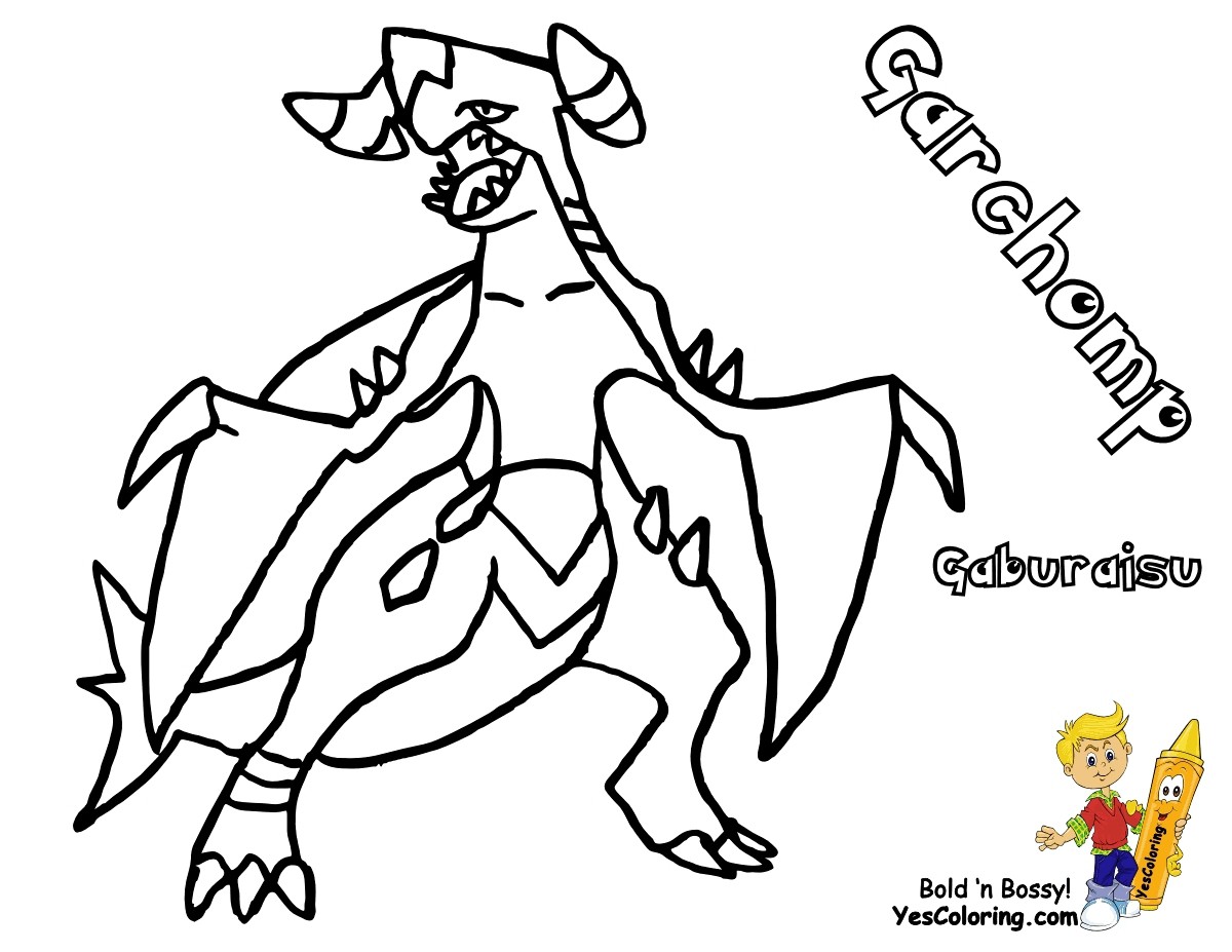 Lovely pokemon mega garchomp coloring pages 5