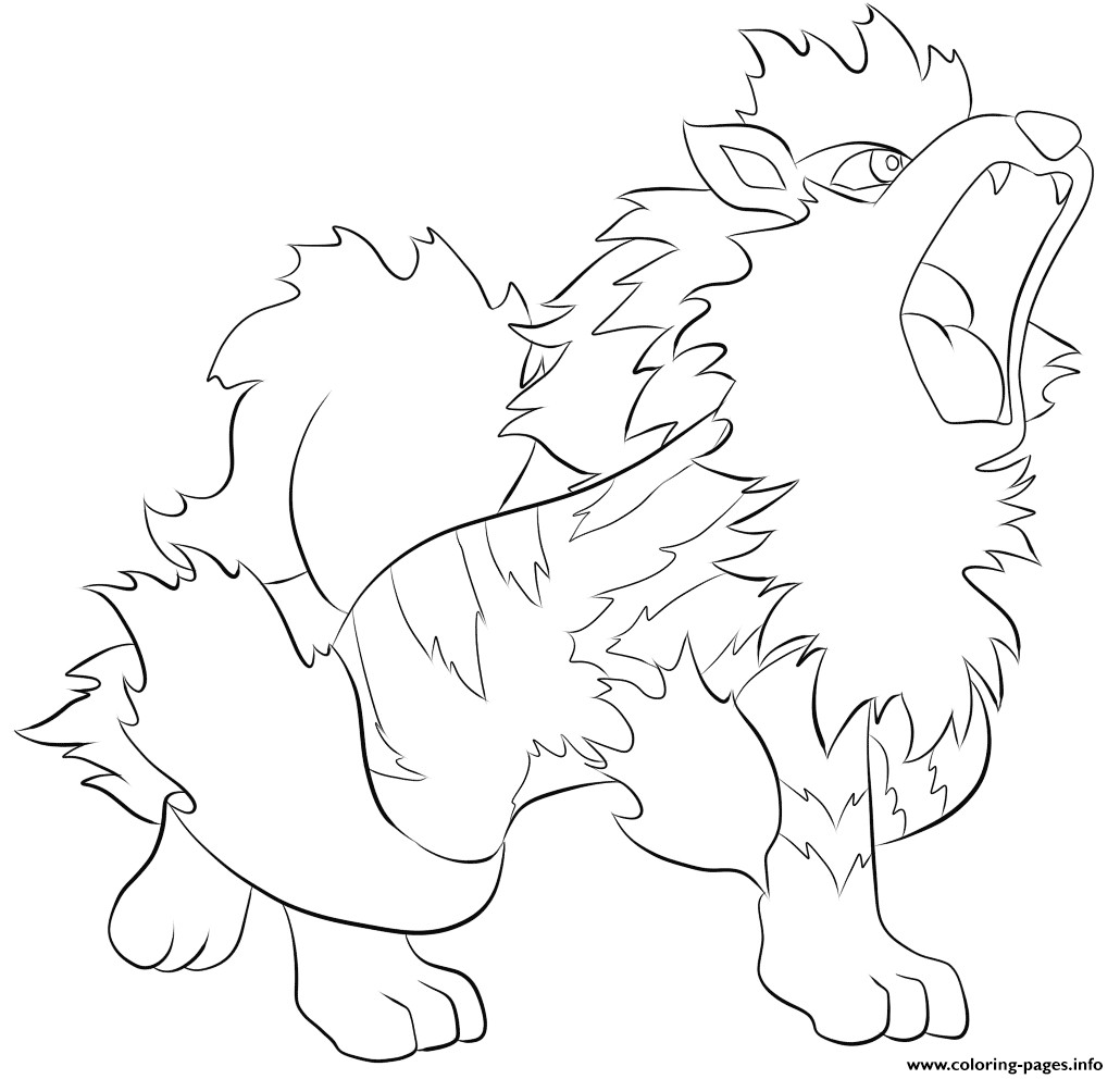 Fresh pokemon growlithe coloring pages 6