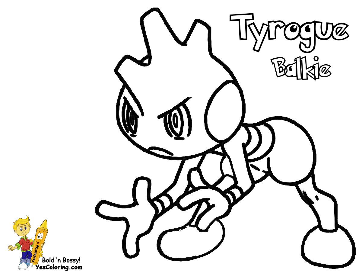 Tyrogue Pokemon Colouring Page With Names at YesColoring