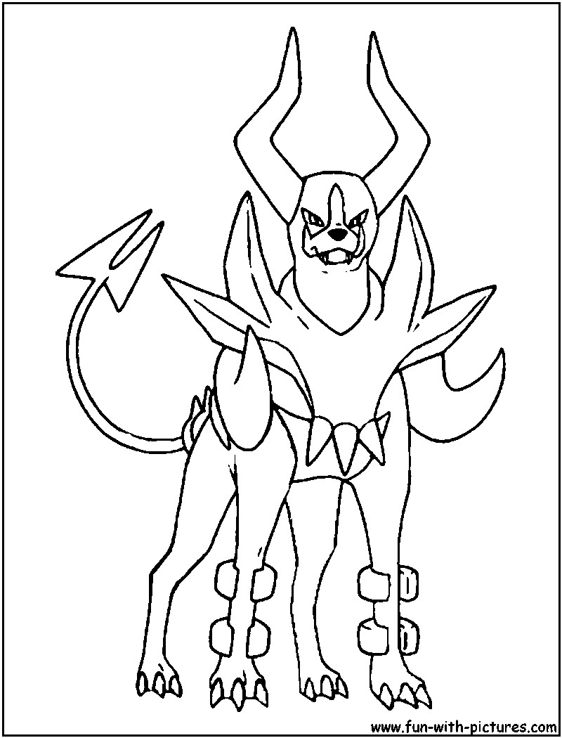 Quickly Pokemon Coloring Pages Houndoom Mega