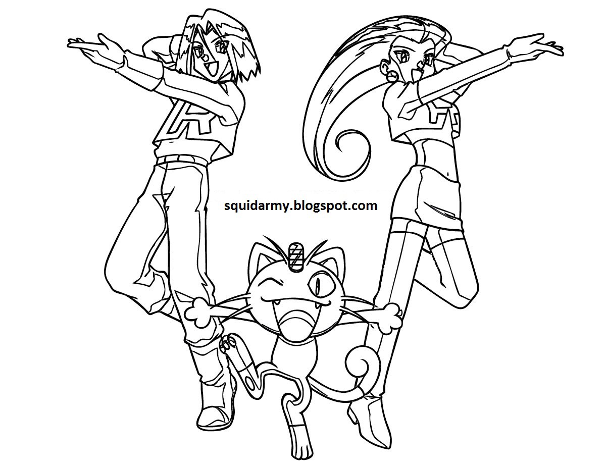 Pokemon coloring pages team rocket