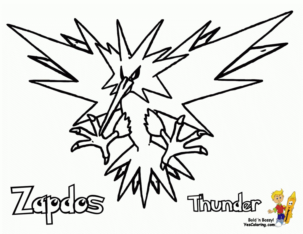 Zapdos Pokemon Coloring Pages 