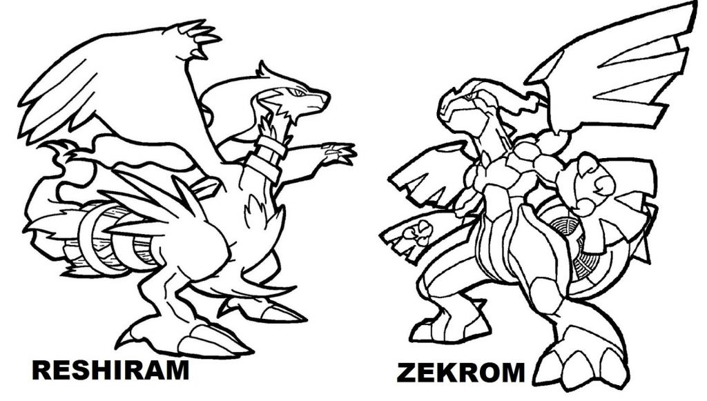 Pokemon Coloring Pages Zekrom - BubaKids.com