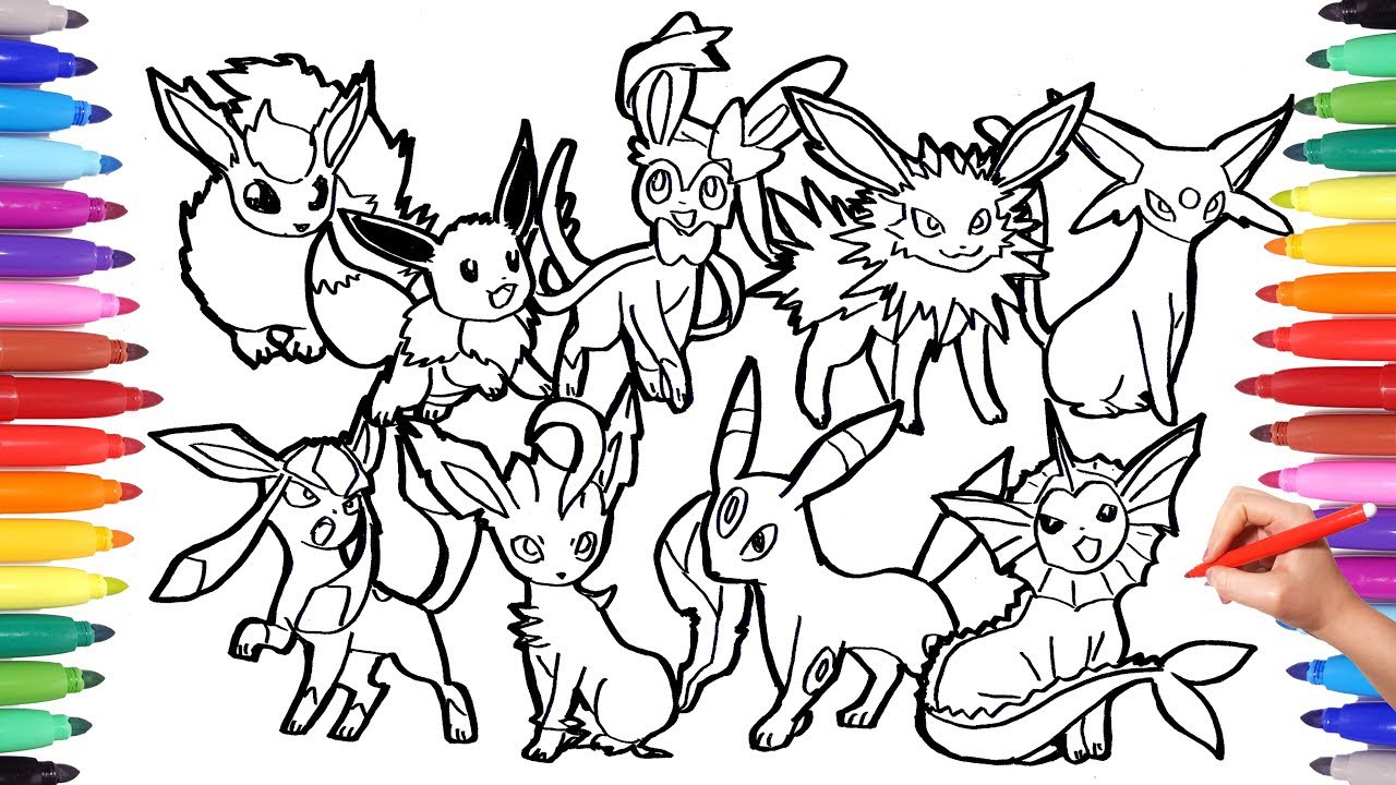 Pokemon Coloring Pages Eevee Evolution