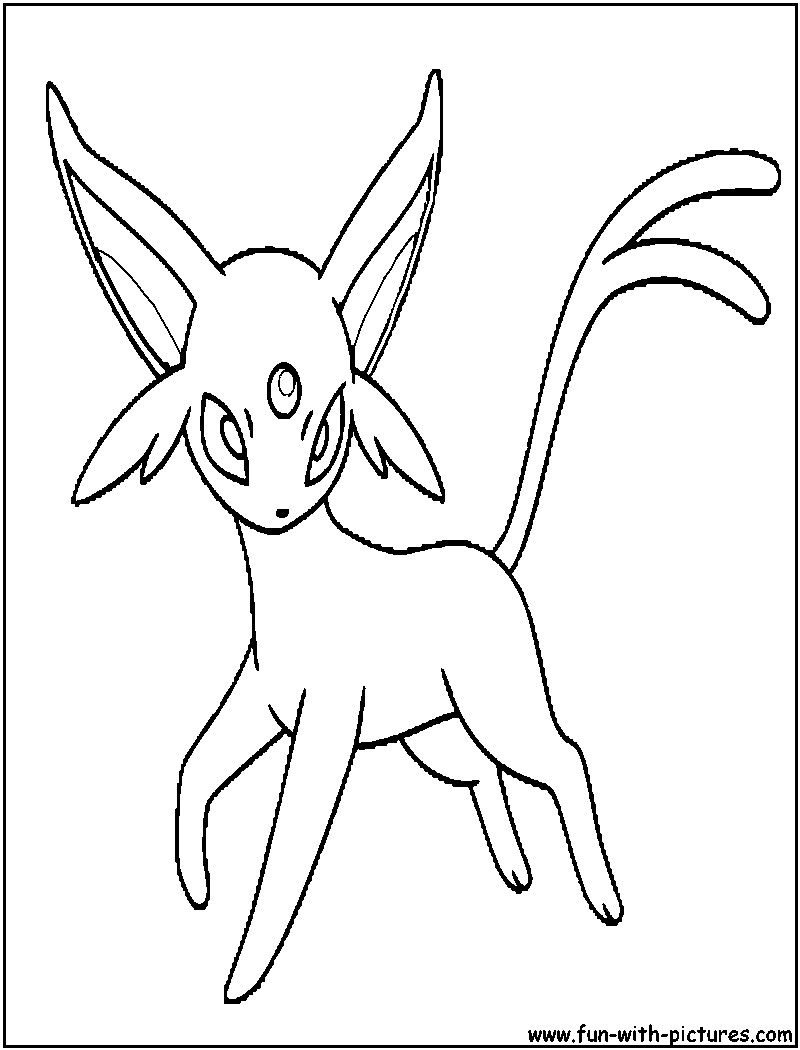 Espeon Coloring Pages Regarding Espeon Coloring Page