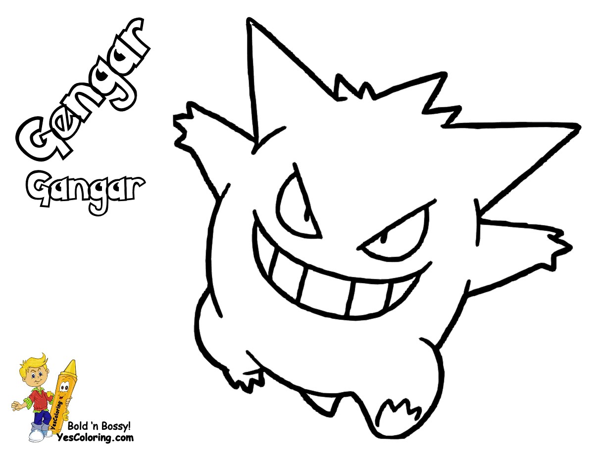 Coloring Picture Detail Name Gengar Pokemon Coloring Pages