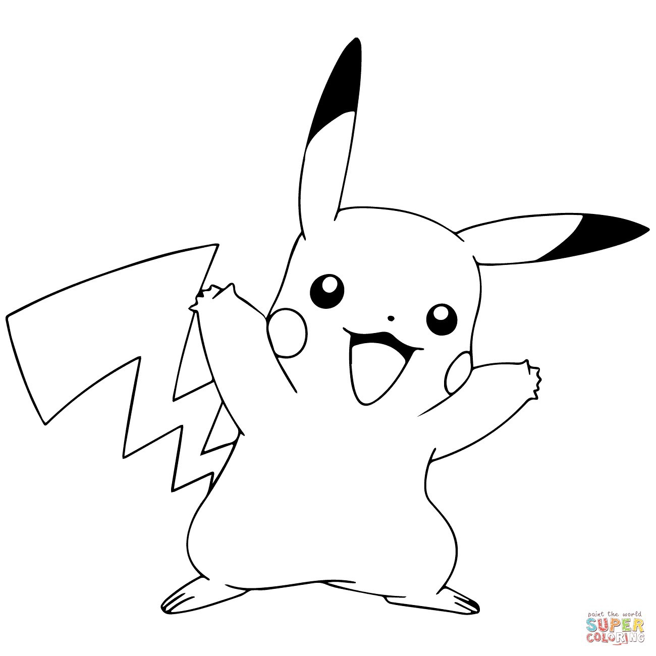 Pokemon Go Pikachu Celebrating Coloring Page Pages