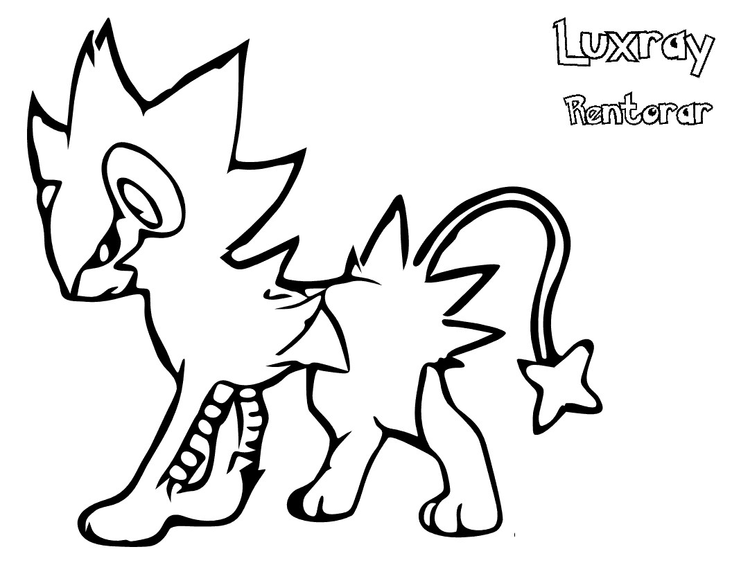 Sure Fire Pokemon Coloring Pages Houndoom Luxray Rentorar Free Page Animals Kids