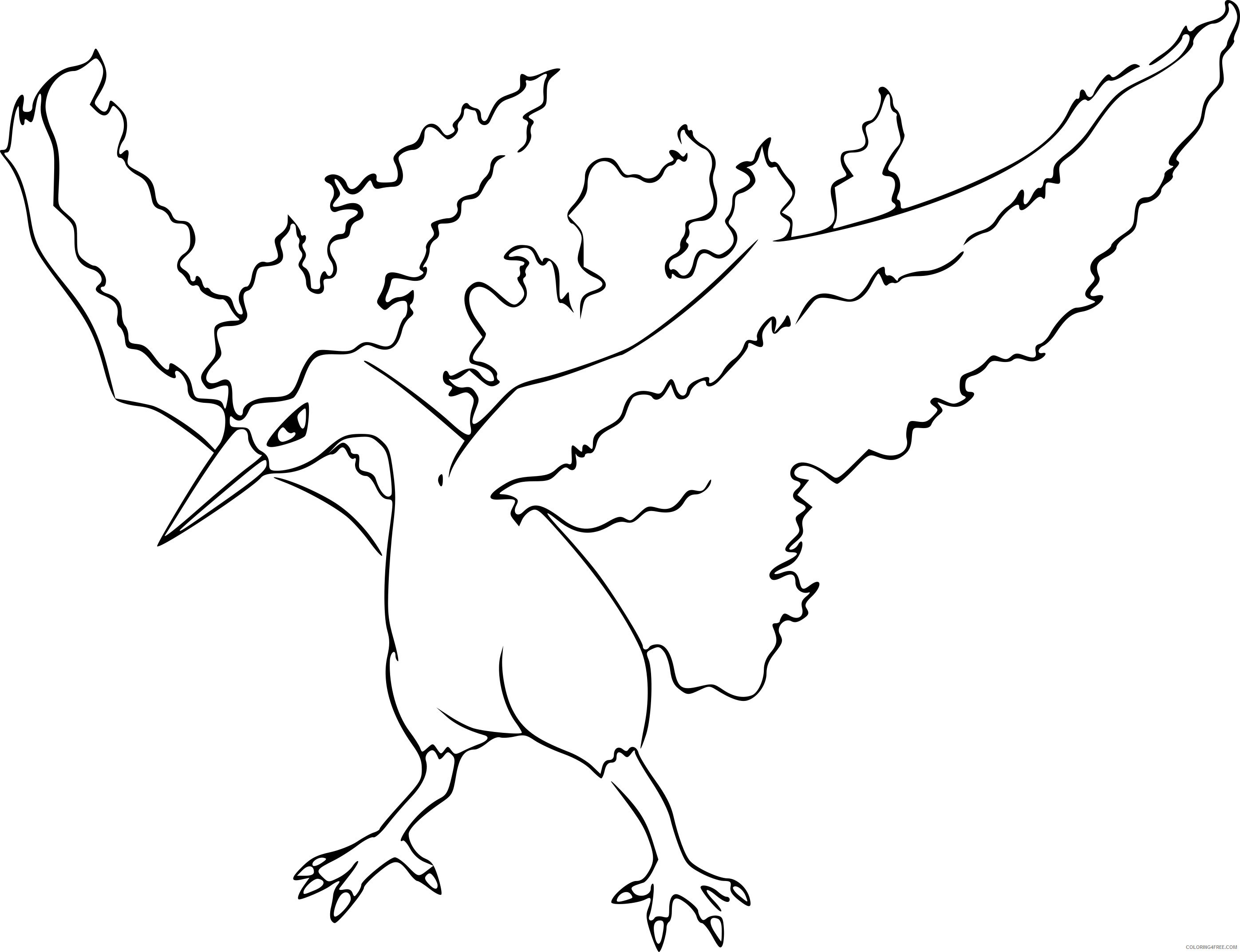 moltres legendary pokemon coloring pages Coloring4free