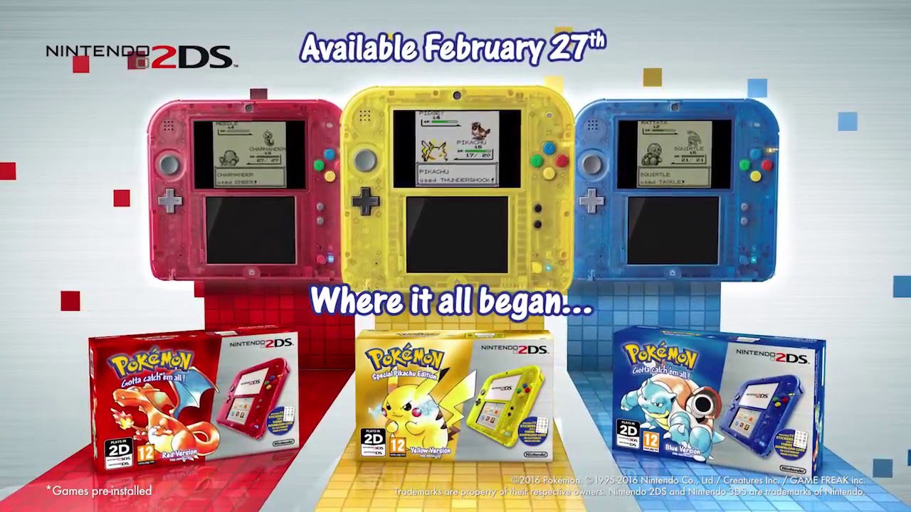 Pokémon Red Blue Yellow GB GBC Nintendo 3DS Virtual Console Trailer