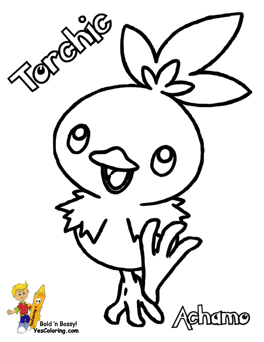Torchic Pokemon Books Coloring Page at YesColoring