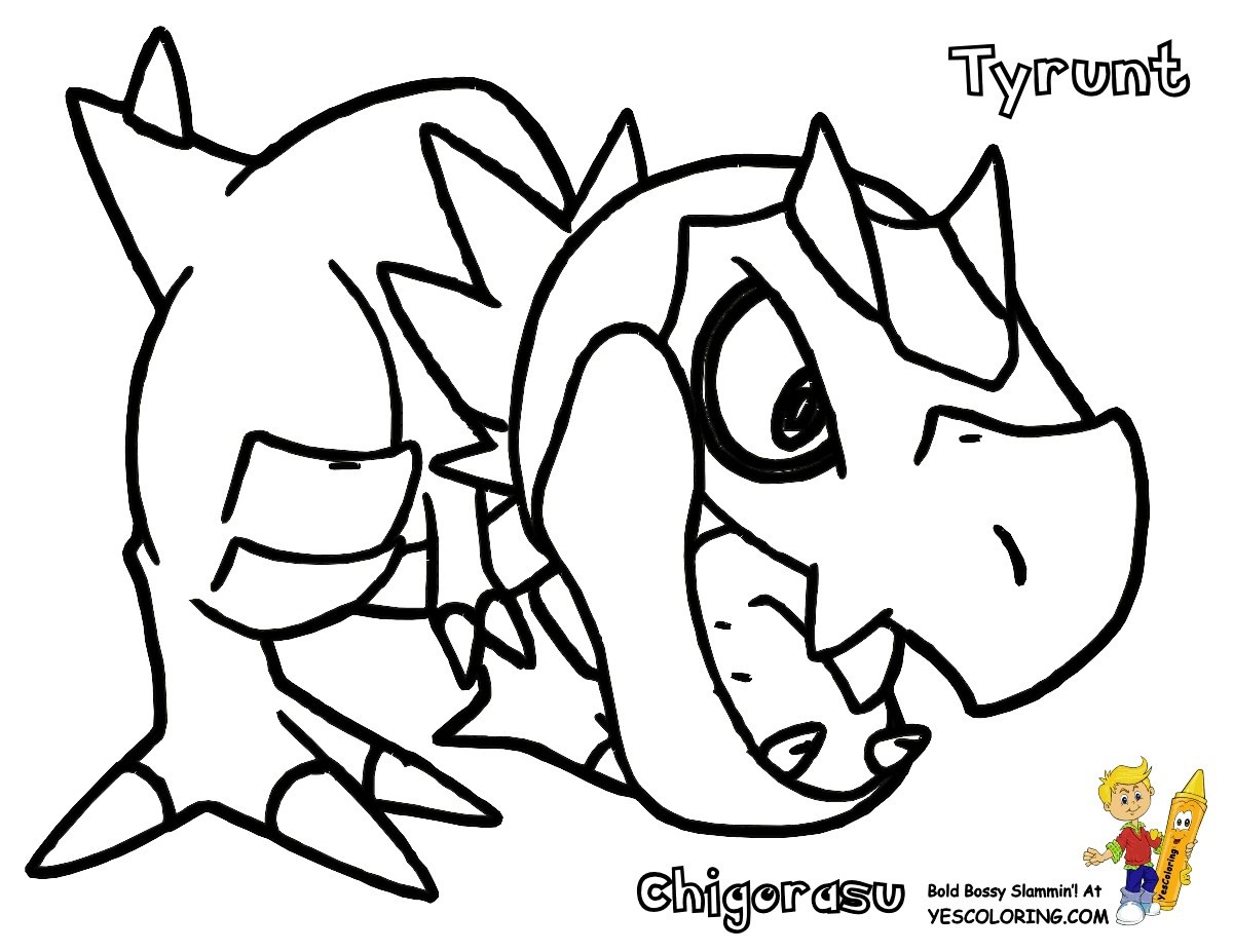 free coloring pages Simple Pokemon Coloring Pages Free Tyrantrum F 3249 Unknown of Pokemon