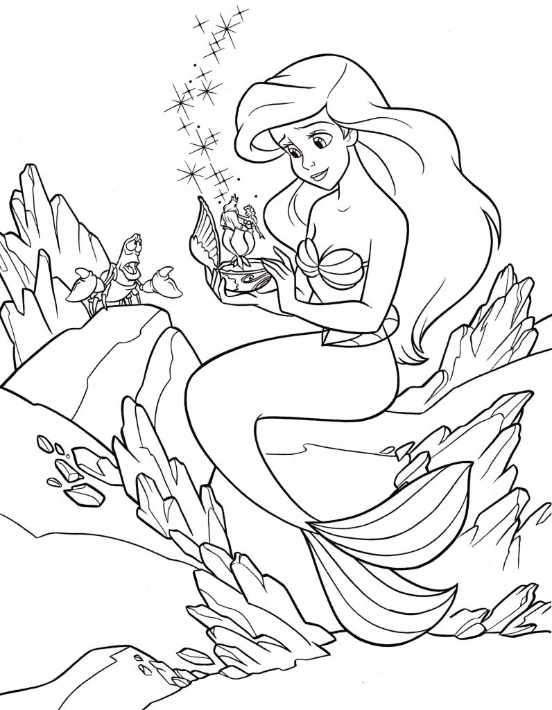 Princess Ariel Coloring Page Pdf | BubaKids.com