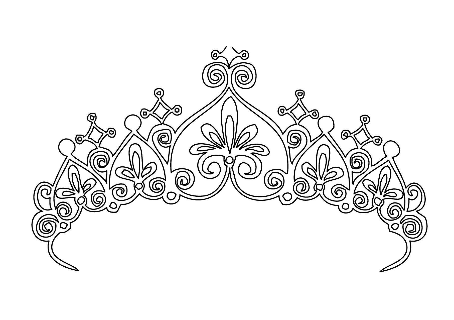 Princess Crown Coloring Pages 14 with Princess Crown Coloring Pages
