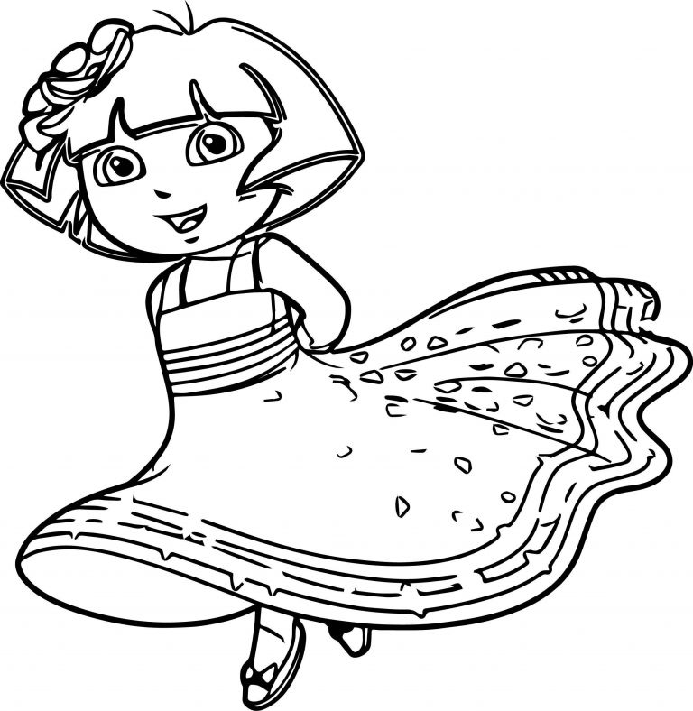 Dora Snow Princess Coloring Page