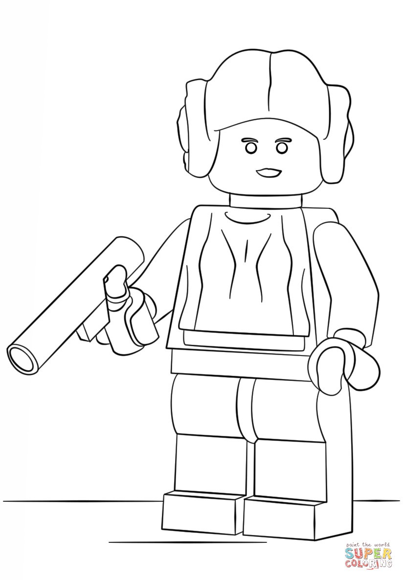 Lego Princess Leia Coloring Page Lively