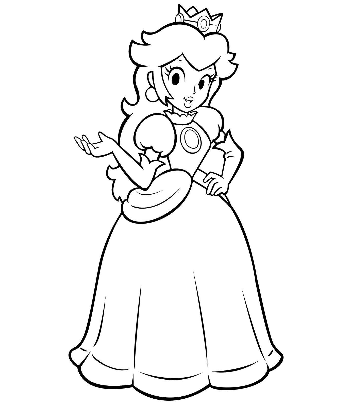Profitable Mario Princess Peach Coloring Pages To Print Free For Kids