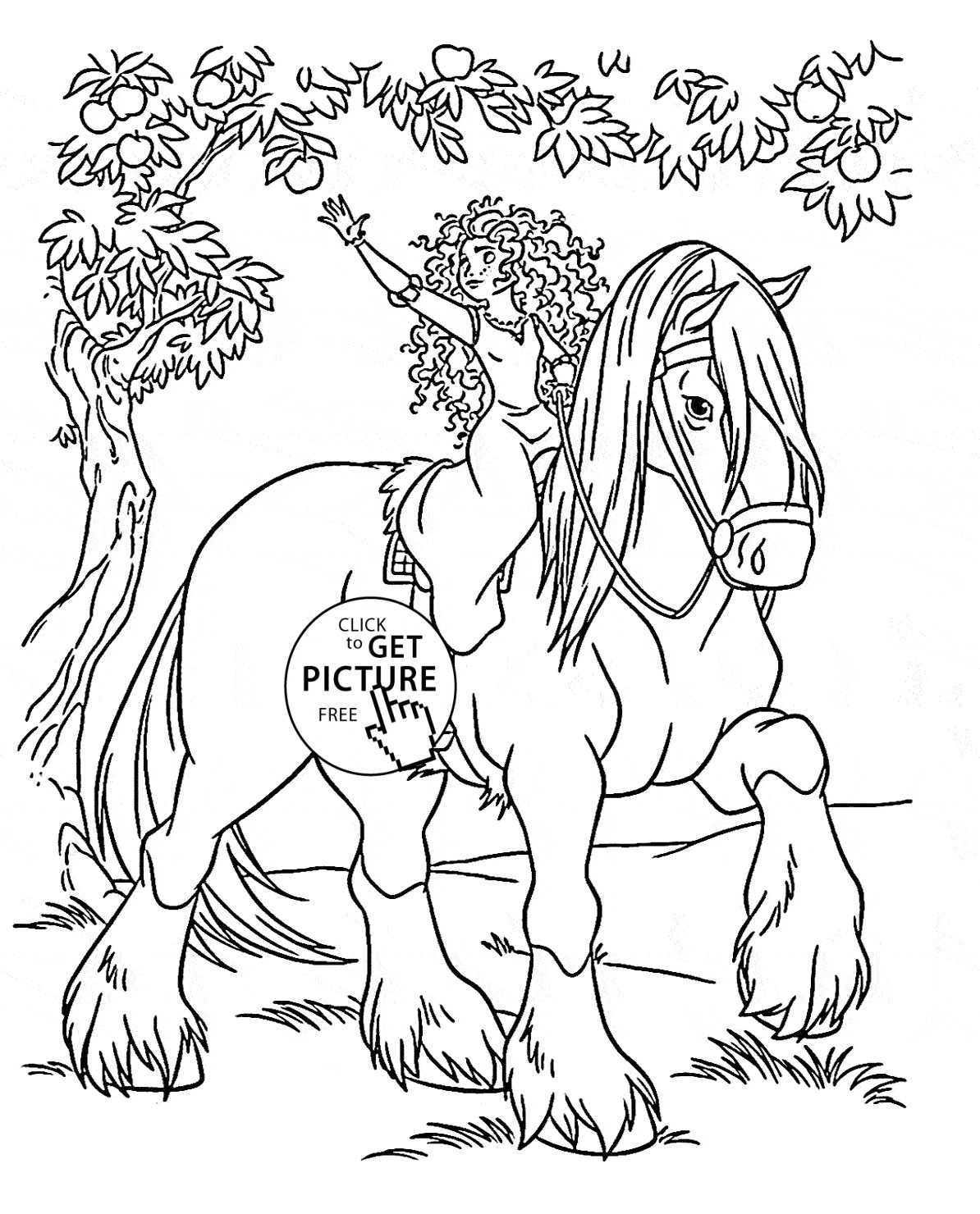 free coloring pages Disney Princess Merida Rides A Horse Coloring Page For Kids Disney