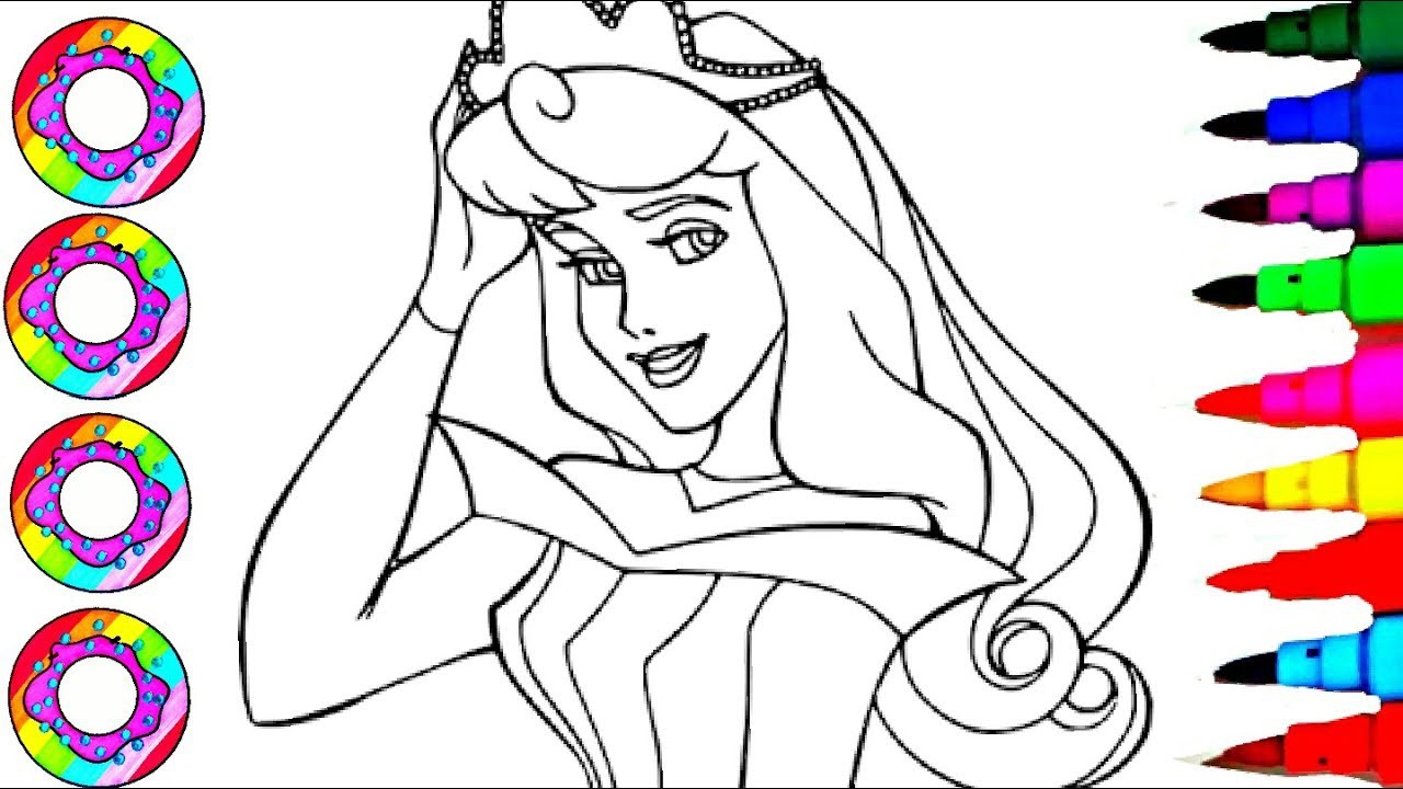 Rainbow Learning Coloring Disney s Barbie Aurora Sleeping Beauty Coloring Pages l How to Color