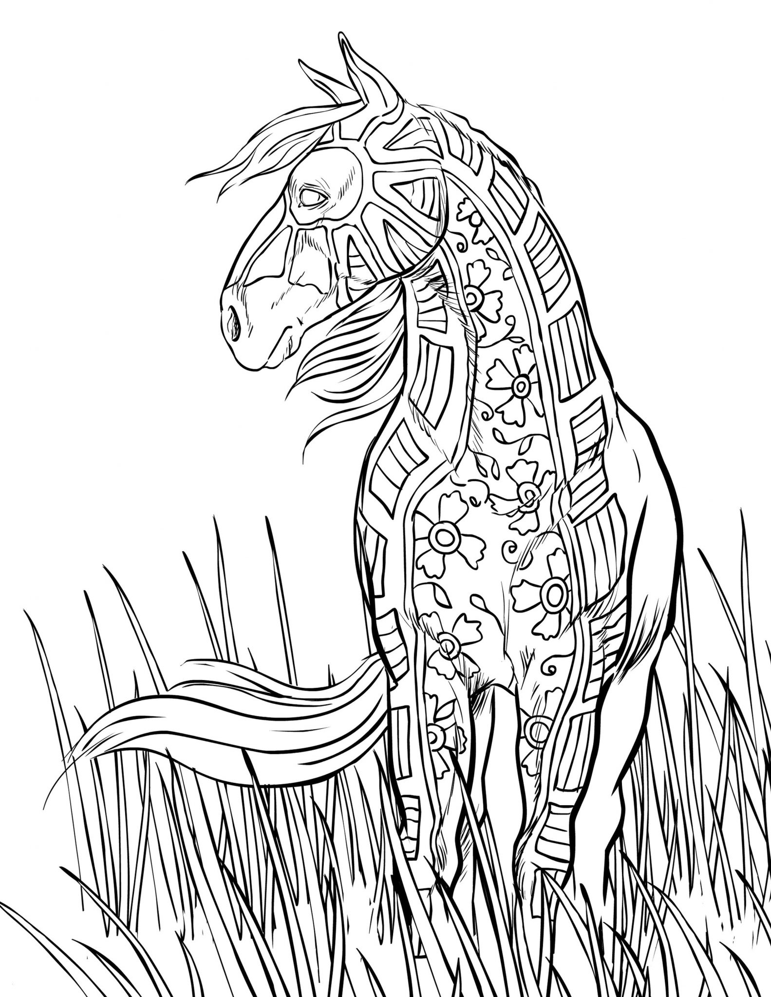 Printable Realistic Horse Coloring Pages | BubaKids.com