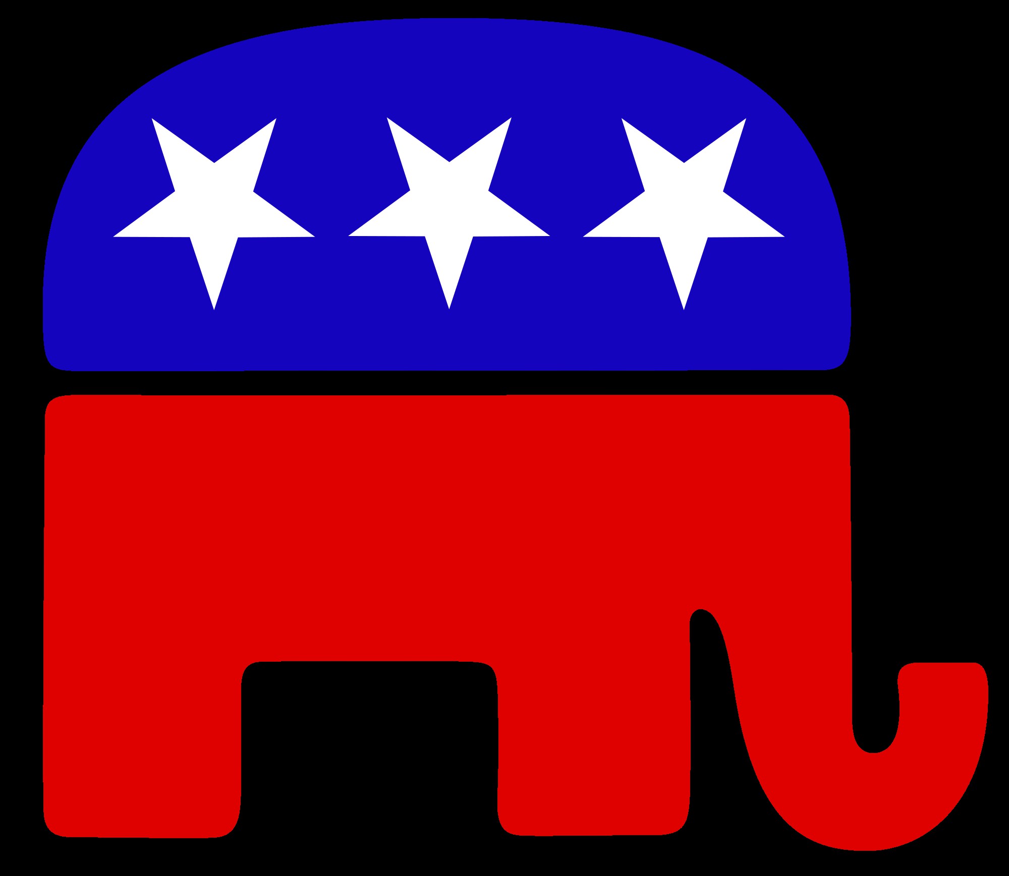 The Republican Party or GOP Grand Old Party is represented by an Elephant