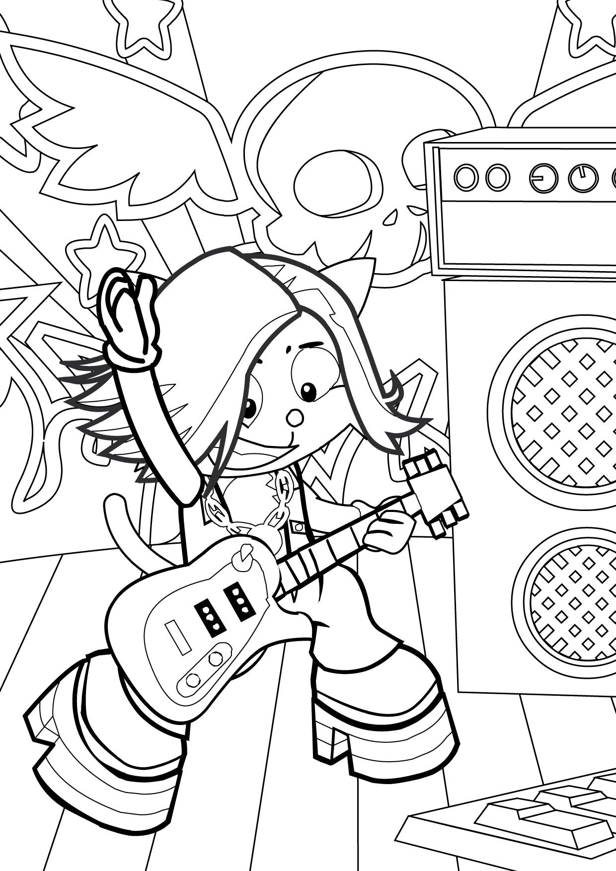 Quickly Rockstar Coloring Pages Printables Rock Star Page Handipoints