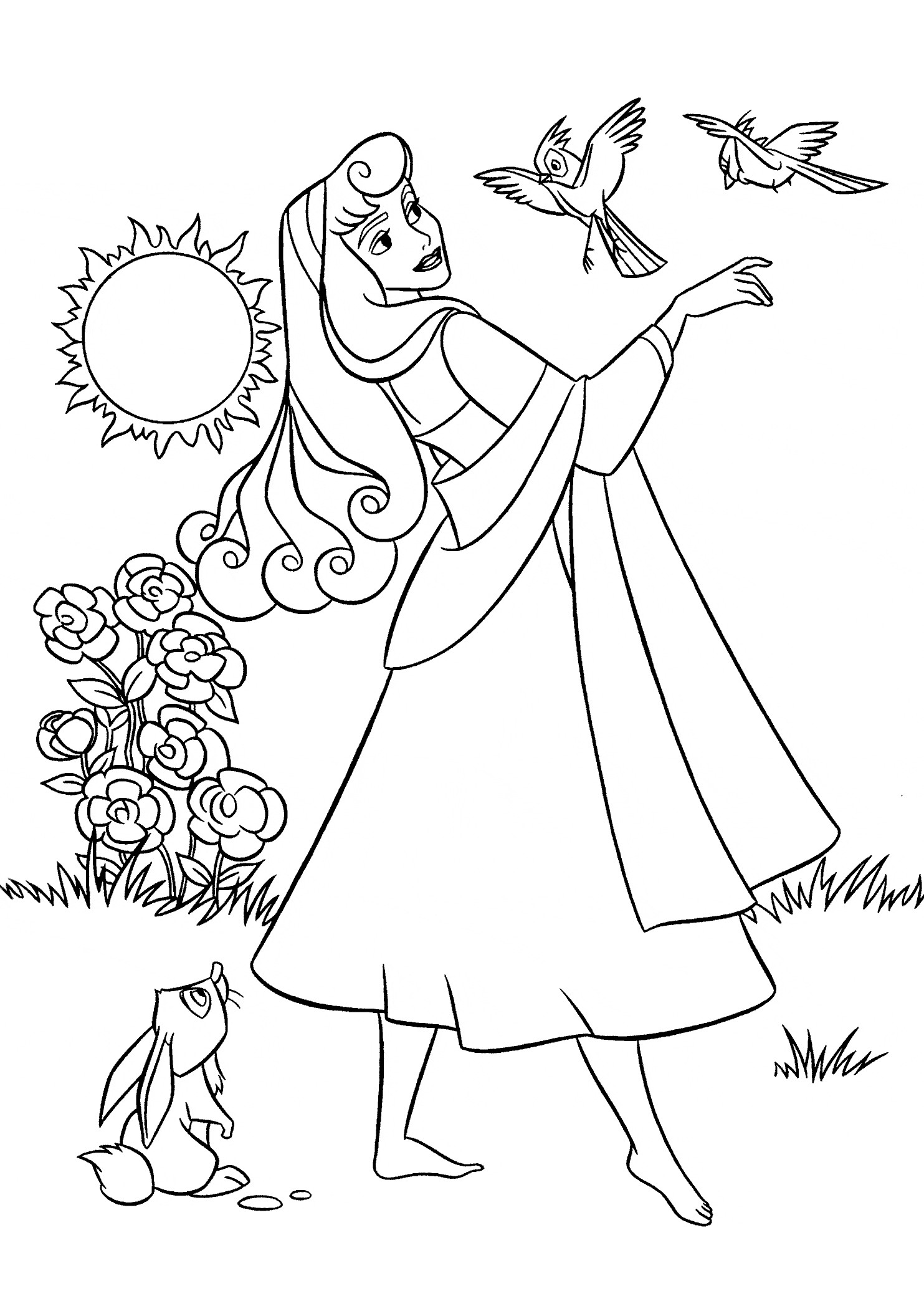 Sleeping Beauty coloring pages for kids printable free
