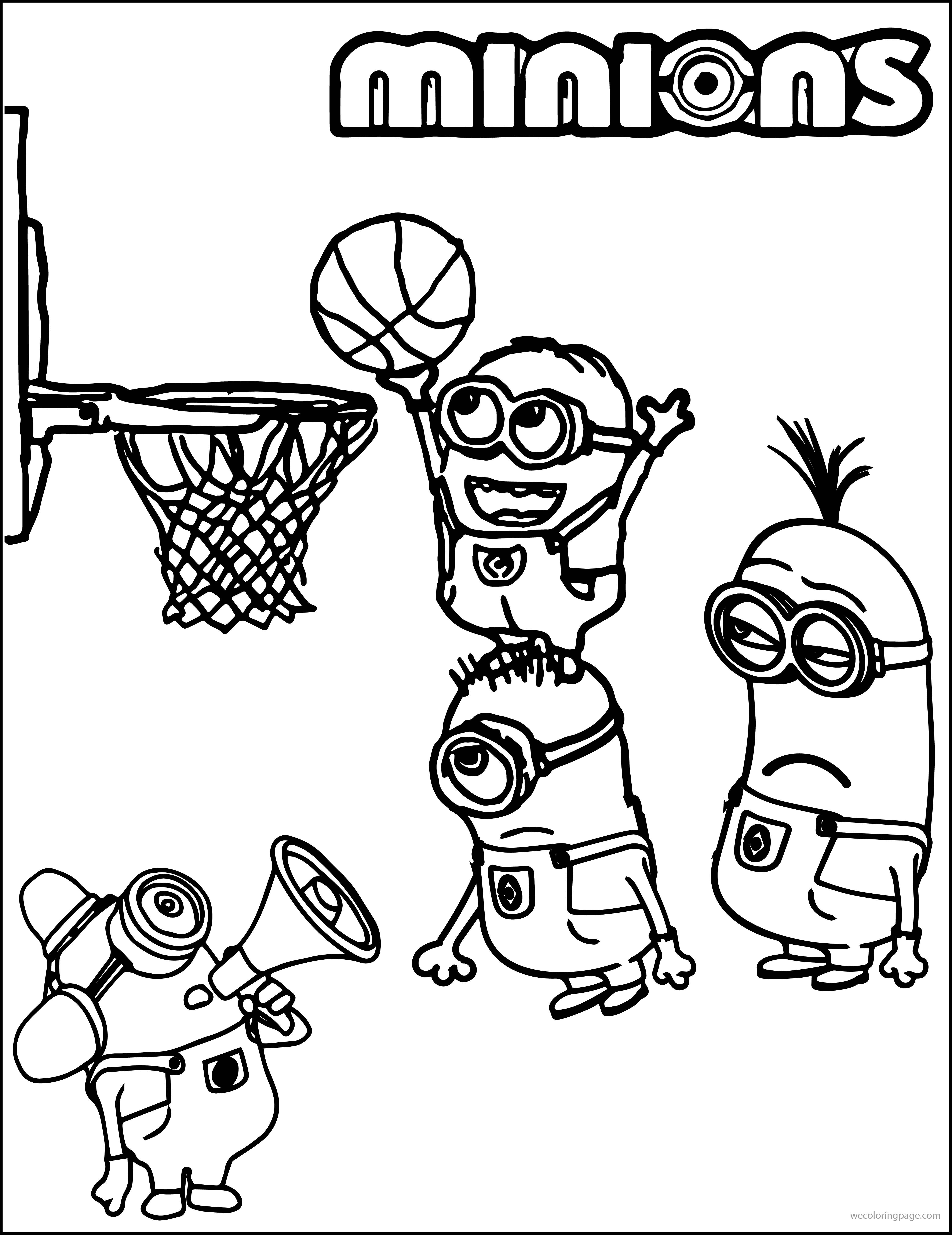 Minion Playing Basketball Coloring Pages