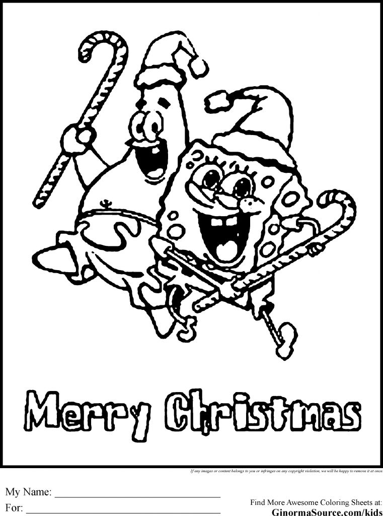Spongebob Coloring Pages Christmas | BubaKids.com