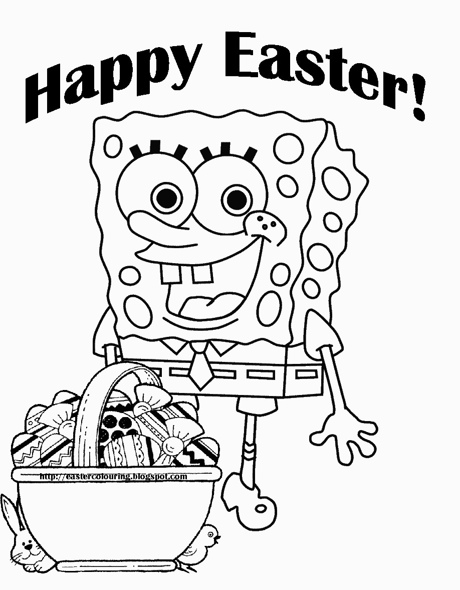 Spongebob Happy Easter Coloring Pages