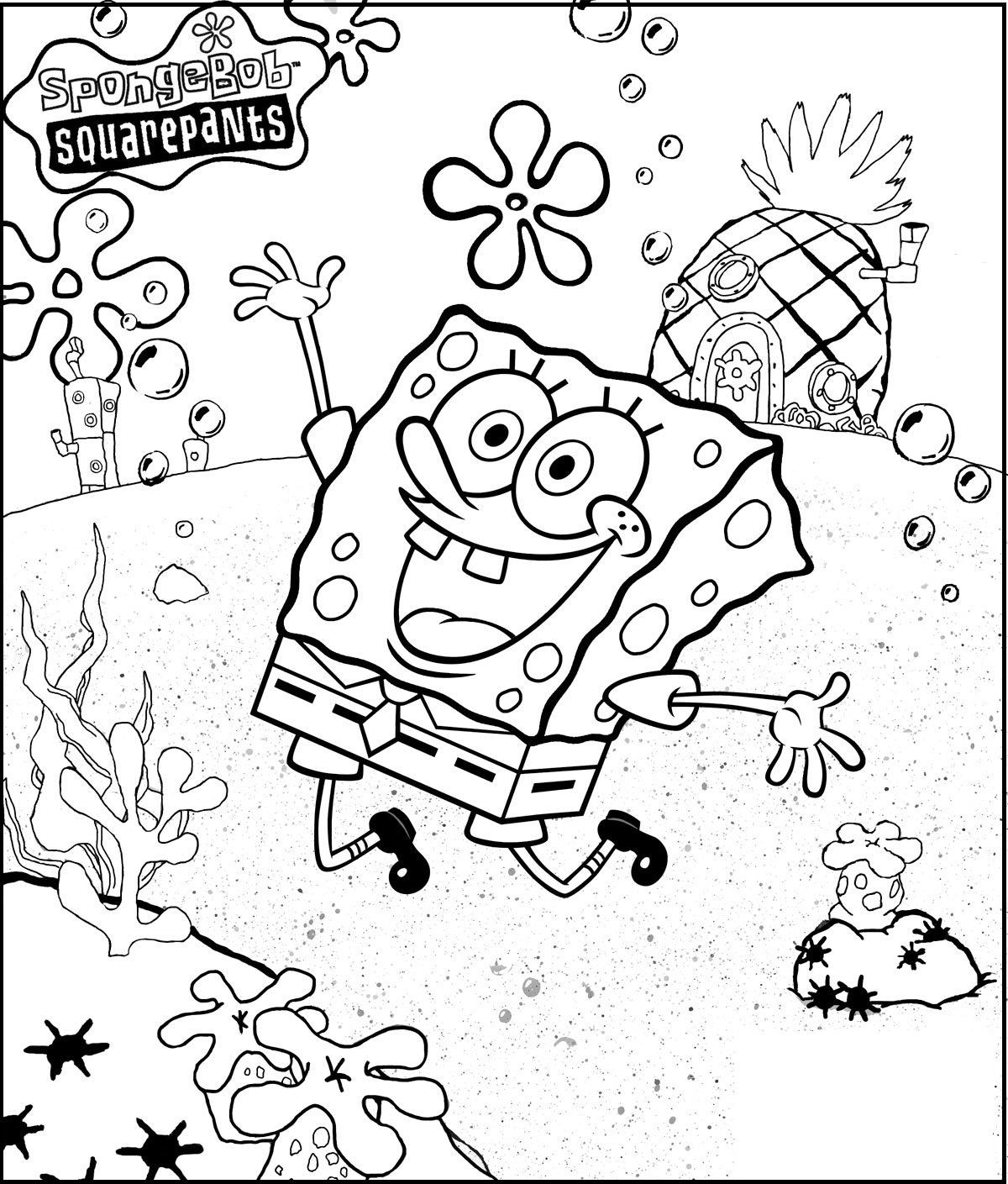Spongebob Very Merry coloring picture for kids