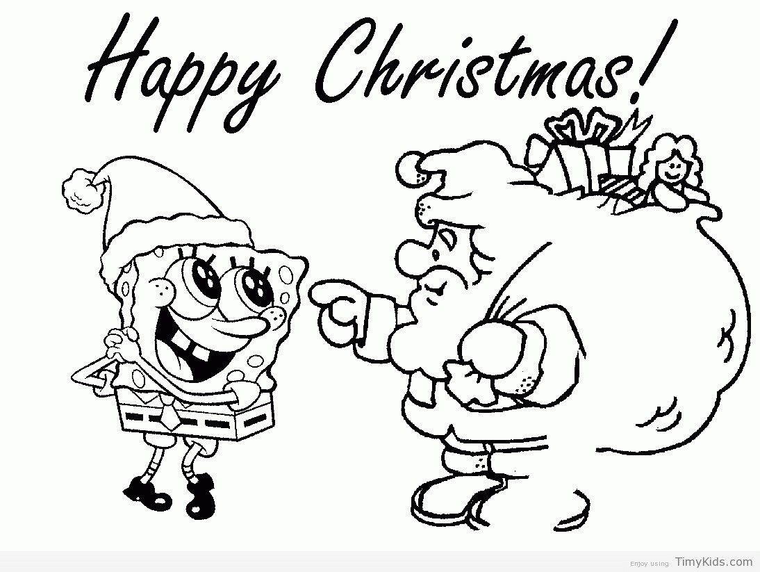 Spongebob Squarepants Christmas Coloring Pages | BubaKids.com