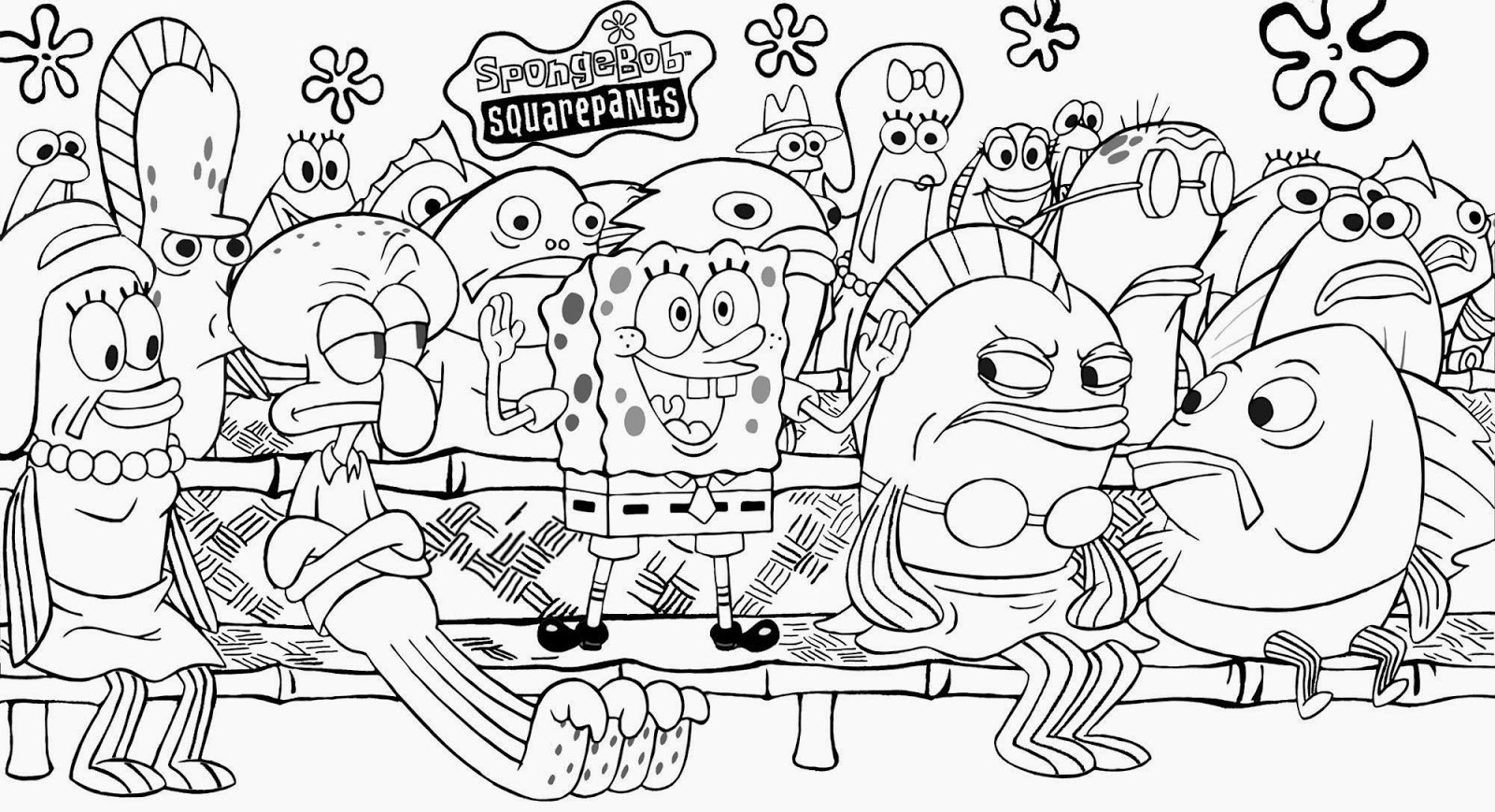 Lovely Spongebob Squarepants Coloring Pages