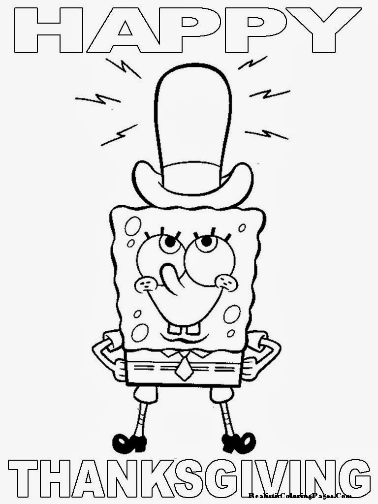 Spongebob Thanksgiving Coloring Pages | BubaKids.com