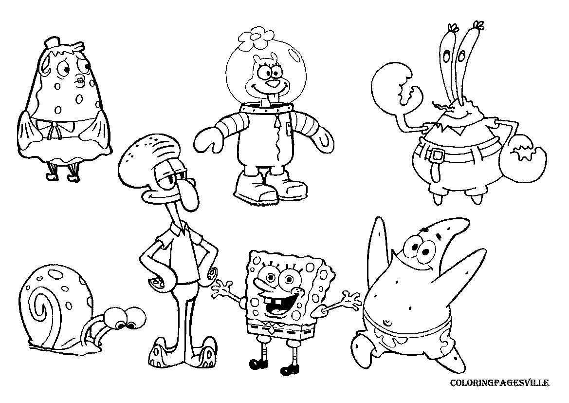 Special Sponge Bob Color Page Spongebob Squarepants Colouring Pages 5242