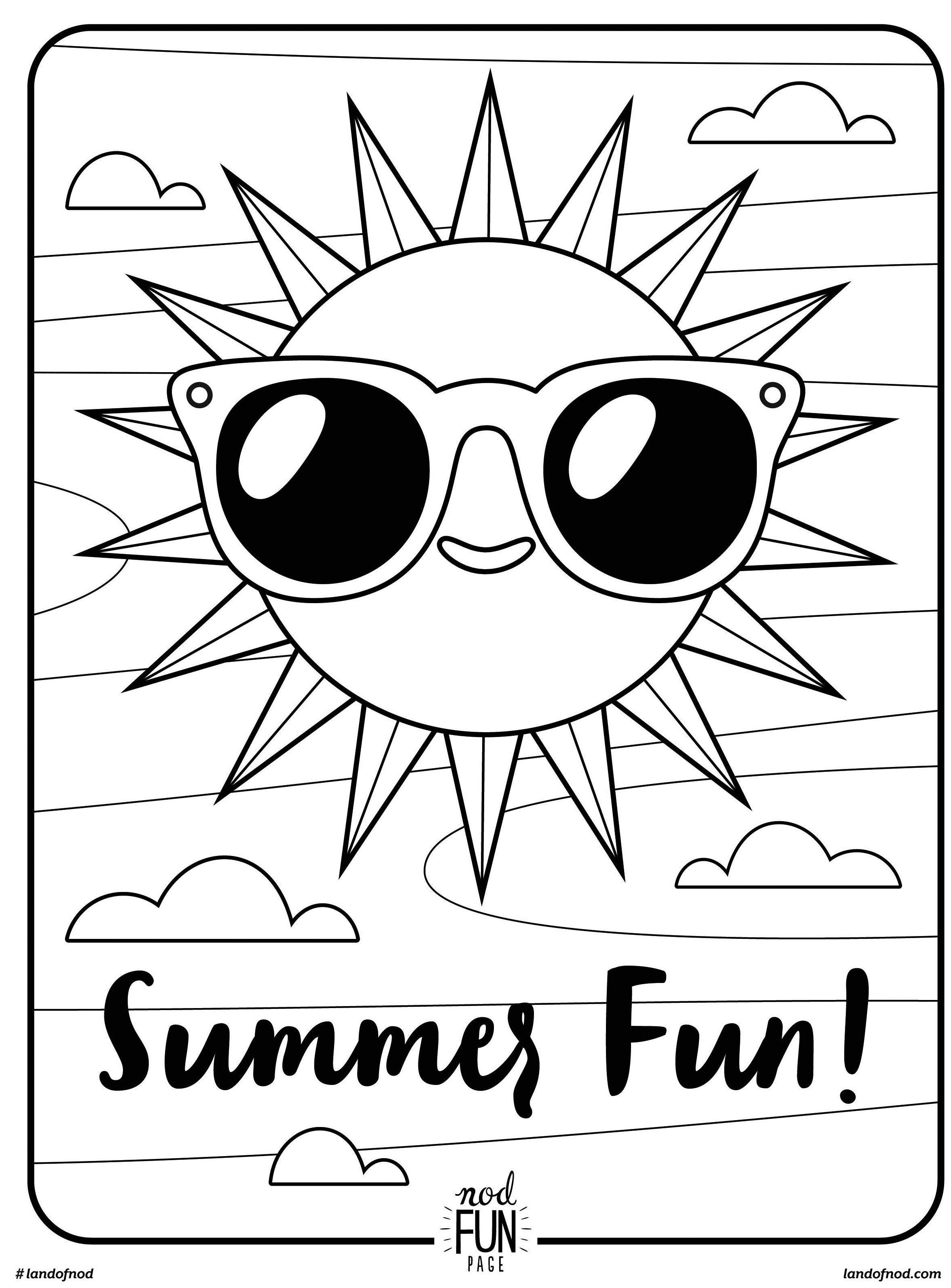 Free Printable Coloring Page Summer Fun