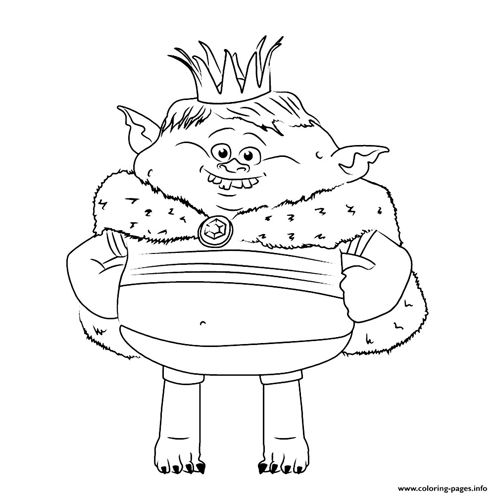 Print Prince Gristle from trolls coloring pages