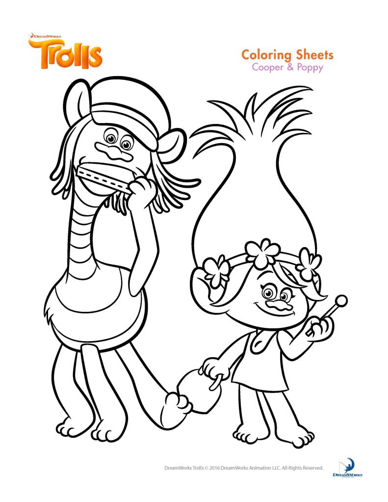 Trolls Coloring Pages Cooper | BubaKids.com