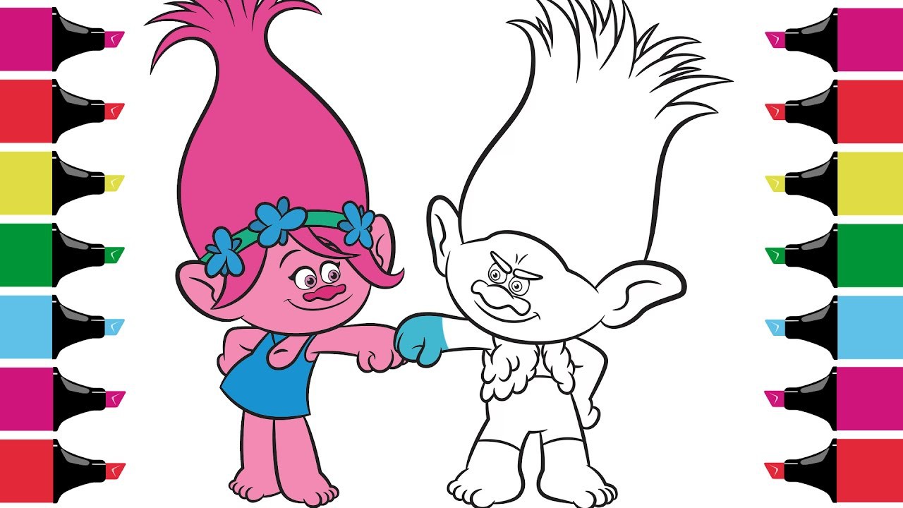 Branch Coloring Page Regarding Trolls Coloring Pages Poppy And Branch Kids Coloring Book